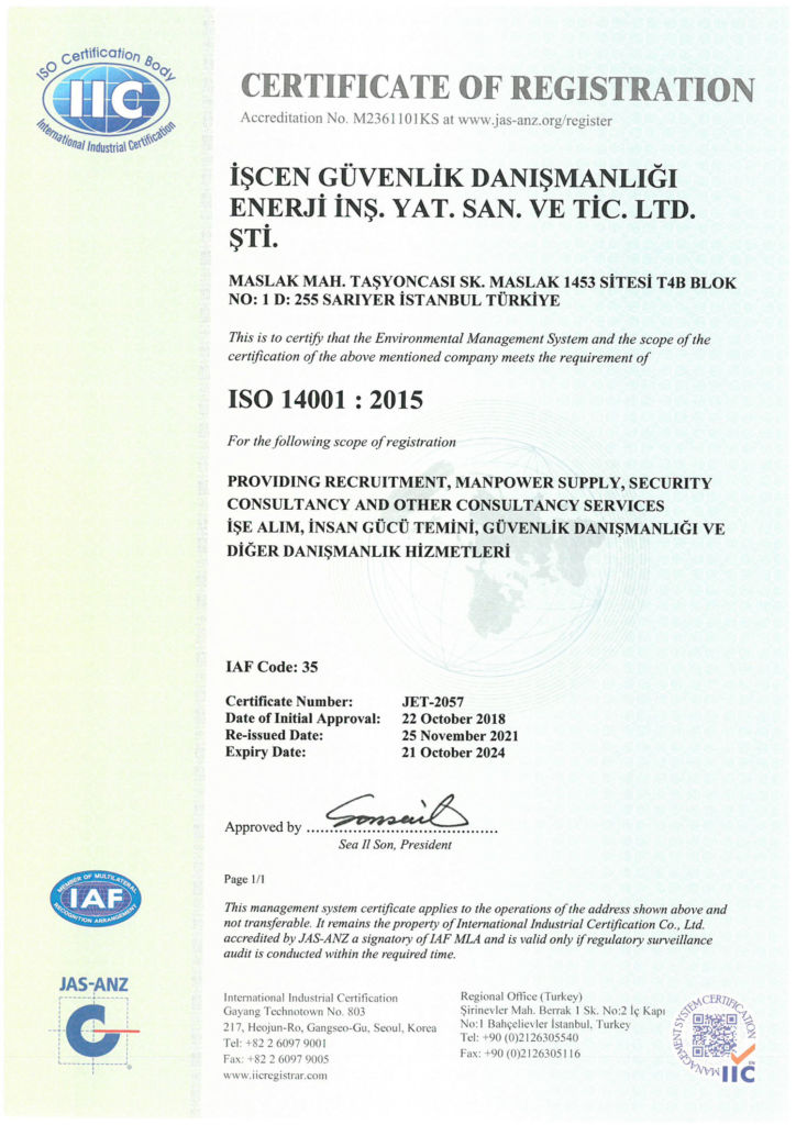 ISO 14001:2015 Çevre Yönetim Sistemi