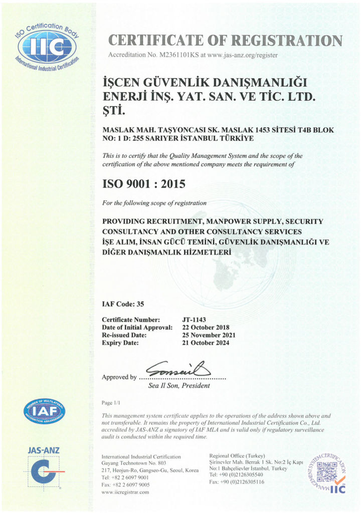 ISO 9001:2015 Kalite Yönetim Sistemi